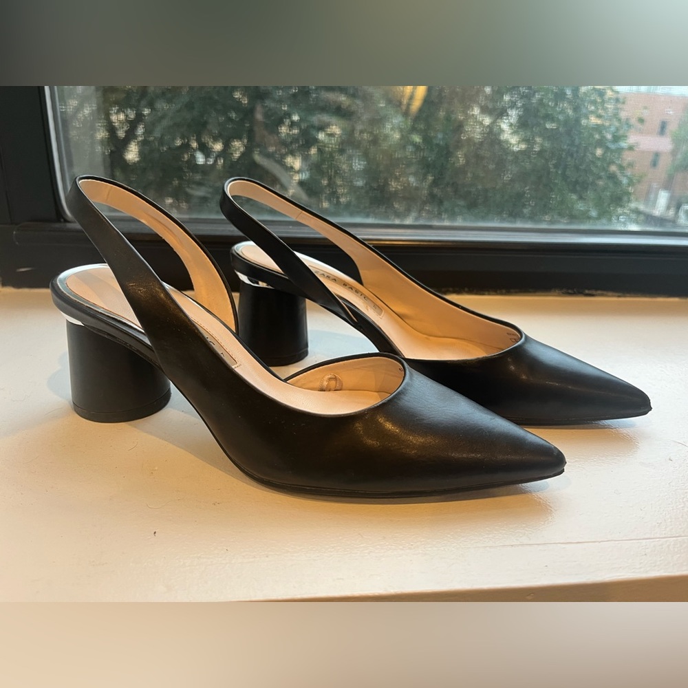 Zara Basic black slingback pumps 37